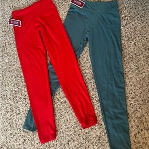 Leggings (red and sage) medium ($30 for both)